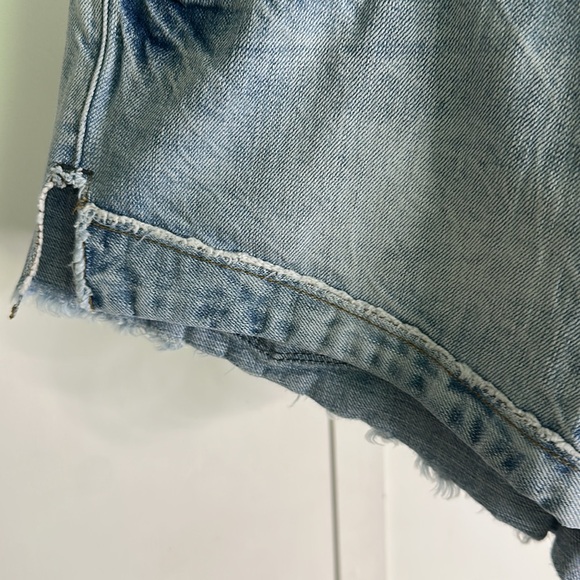 Free People Blue Jean Shorts with‎ Colorful Waistband size 28 - Picture 2 of 9